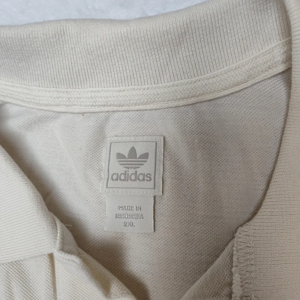Michigan Wolverines Adidas Polo Mens‎ 2XL White Trefoil Performance Originals